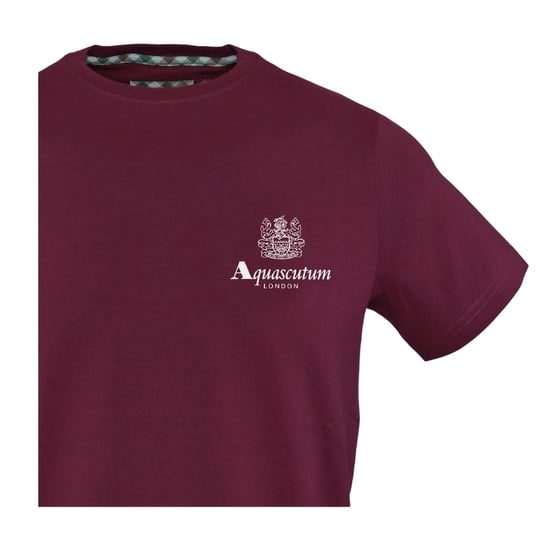 Aquascutum Heren Logo Katoen Regular T-shirt (Rood) - Image 3