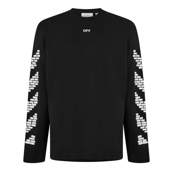 Off White Heren-T-shirt met lange mouwen in de ‘Brick’-kleur en een relaxte pasvorm (Zwart) - Image 1