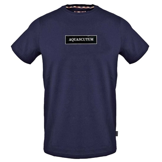 Aquascutum T-shirt i bomull med logotyp för män (Marinblått) - Image 1