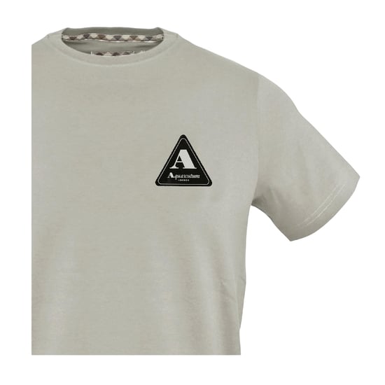 Aquascutum Heren Driehoek Logo T-Shirt (Grijs) - Image 3