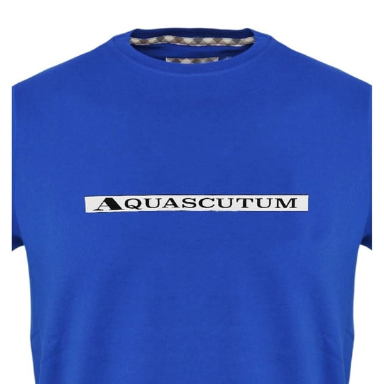 Aquascutum Heren-T-shirt met ruitjespatroon (Sky) - Image 3