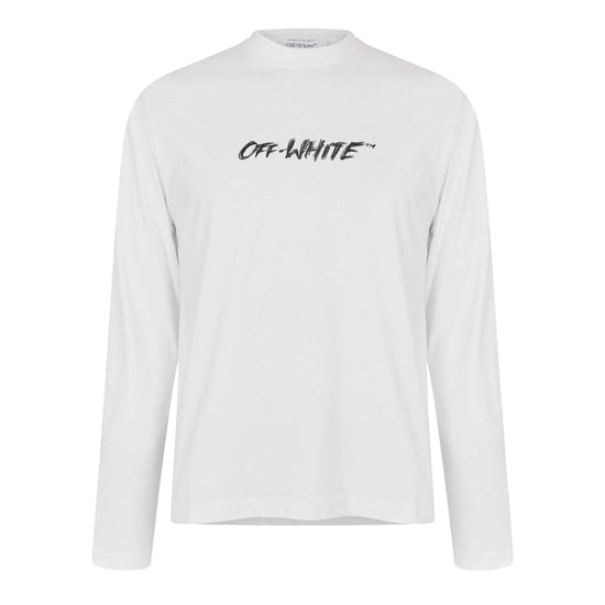 Off White Lätt långärmad T-shirt för män (Vit) - Image 1