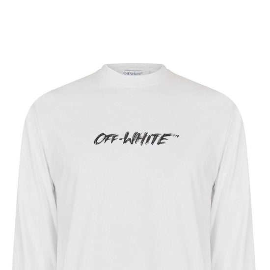 Off White Lätt långärmad T-shirt för män (Vit) - Image 3