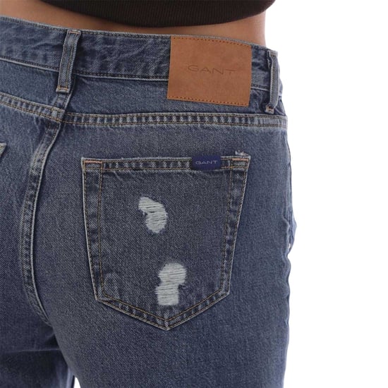 Gant Damesjeans van katoenen denim met een relaxte pasvorm (Blauw) - Image 4