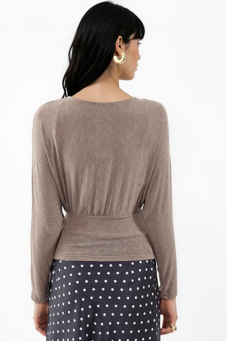 Loose-fit V-neck Knitted Blouse - Image 3