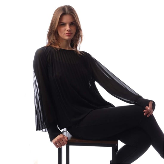 Boss Womens/Ladies Ipuna Pleated Chiffon Blouse (Black) - Image 3