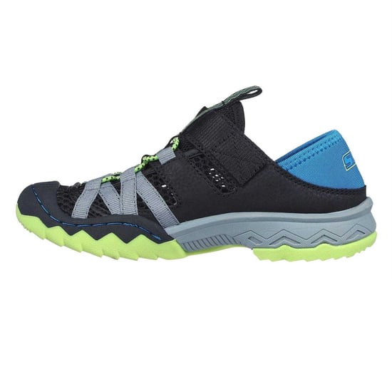 Skechers Whipsaw-plattskor för barn (Svart/Blå/Lime) - Image 2