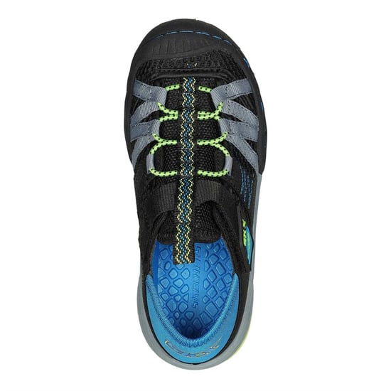 Skechers Whipsaw-plattskor för barn (Svart/Blå/Lime) - Image 3