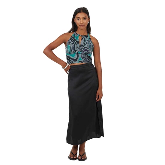 Brave Soul Haltertop met abstract jacquardpatroon voor dames (Zwart, Groen) - Image 4