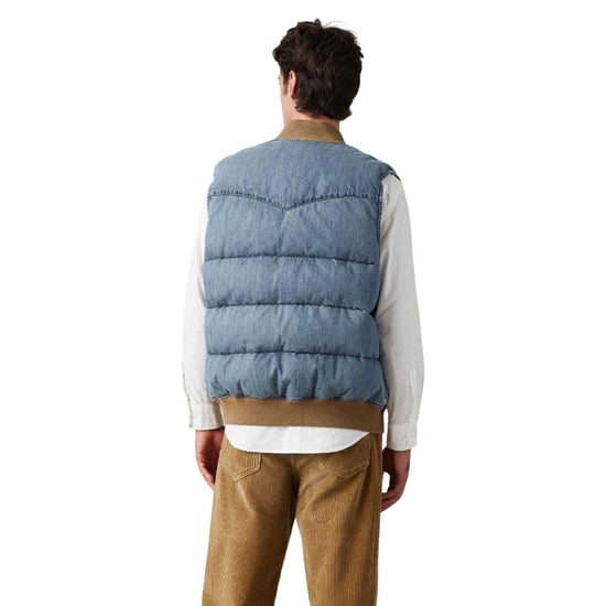 Levis Heren-puffervest in westernstijl (Lichtblauw/bruin) - Image 3