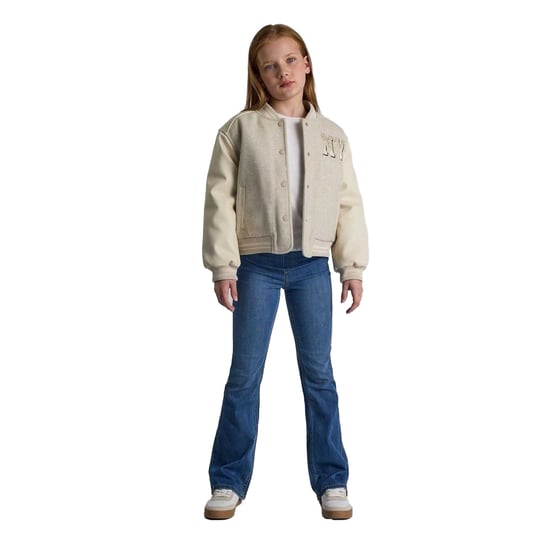 Minoti Varsity-jasje voor meisjes met New York-patch (Gevlekt beige) - Image 5