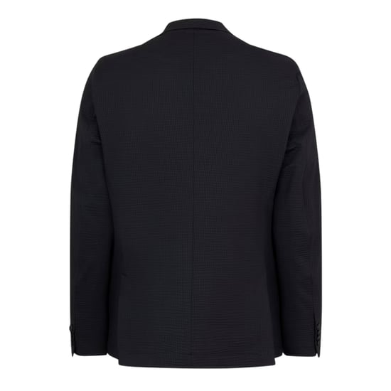 Boss Slanke herenblazer van seersucker (Zwart) - Image 2