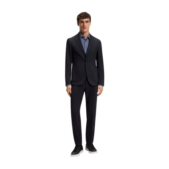 Boss Slanke herenblazer van seersucker (Zwart) - Image 4