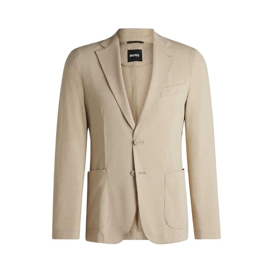 Boss Mens Textured Notch Neck Blazer (Light Beige) - Image 2