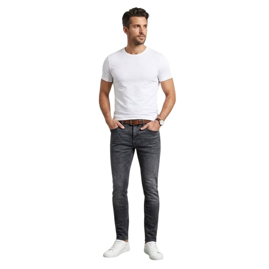 Boss Herenjeans van Delaware Denim, middelhoge taille, slim fit (Medium Grijs) - Image 1
