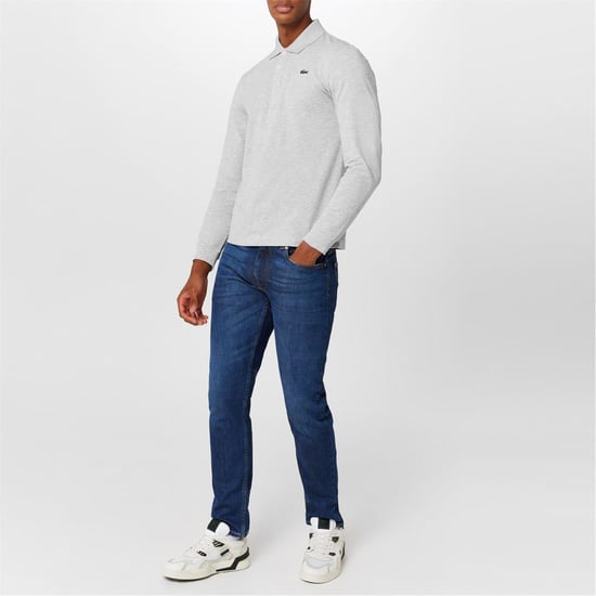 Lacoste Slim-fit herenjeans met logo in denim (Blauw wassen) - Image 2