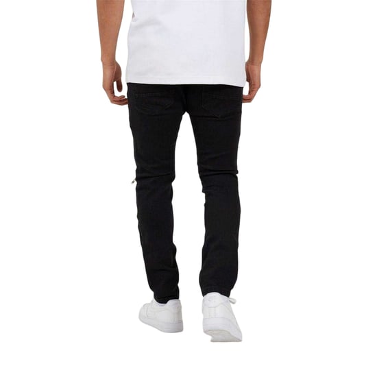 Brave Soul Skinny-jeans voor heren in motorstijl met stiksels (Houtskoolwas) - Image 3