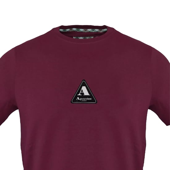 Aquascutum Heren borst Logo T-Shirt (Rood) - Image 3
