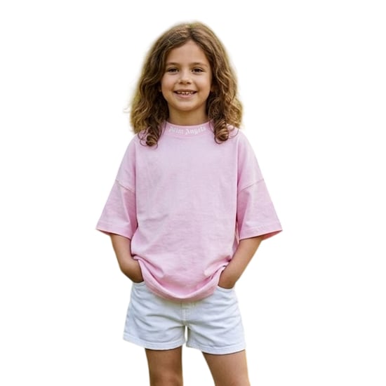 Palm Angels Lichtgewicht T-shirt met klassiek logo voor kinderen (Roze) - Image 3