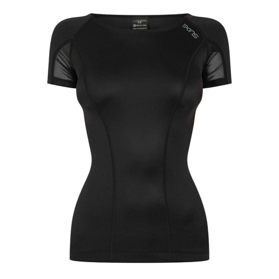 Skins Dynamische sporttop met boothals voor dames (Zwart) - Image 1