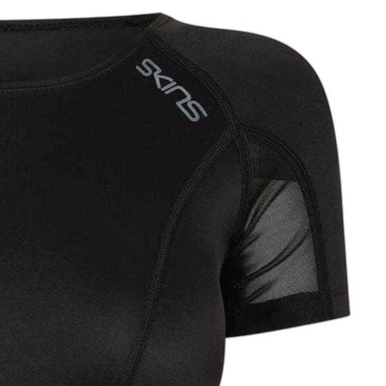 Skins Dynamische sporttop met boothals voor dames (Zwart) - Image 4