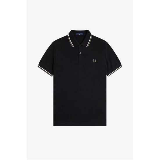 Fred Perry Heren Twin Tip Poloshirt (Zwart) - Image 1