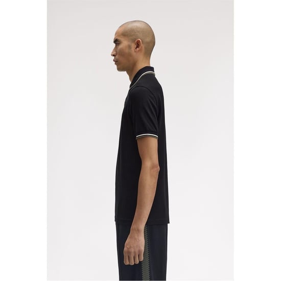 Fred Perry Heren Twin Tip Poloshirt (Zwart) - Image 4