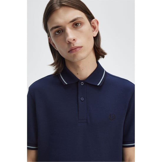 Fred Perry Mens Twin Tip Polo Shirt (Dark Blue) - Image 5