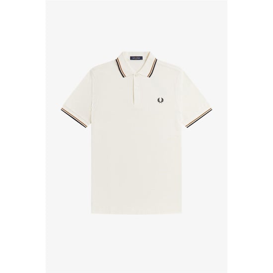Fred Perry Heren Twin Tip Poloshirt (Ecru) - Image 1