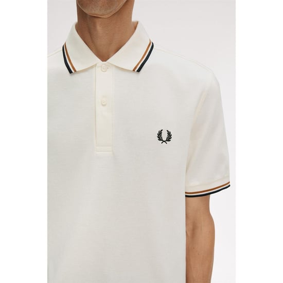 Fred Perry Heren Twin Tip Poloshirt (Ecru) - Image 5