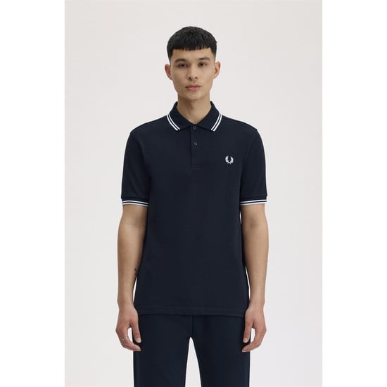 Fred Perry Heren Twin Tip Poloshirt (Marine) - Image 3