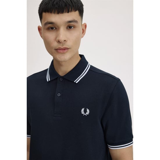 Fred Perry Heren Twin Tip Poloshirt (Marine) - Image 5