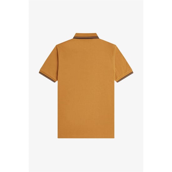 Fred Perry Heren Twin Tip Poloshirt (Donker Karamel) - Image 2