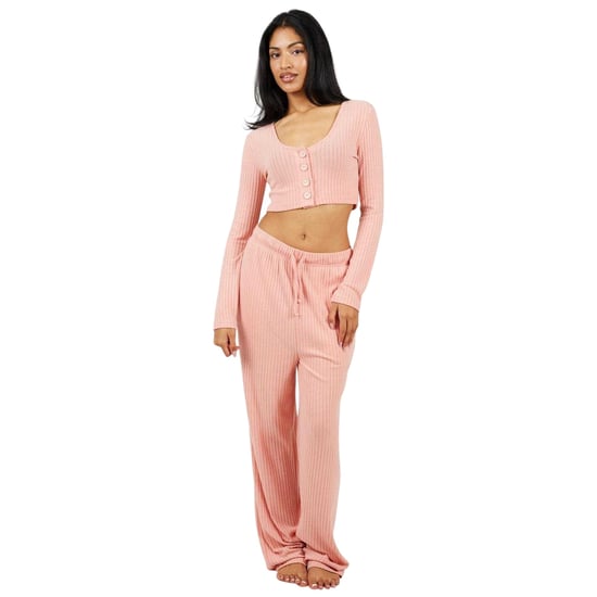 Brave Soul Geribde loungewear-set voor dames (Stoffig Roze) - Image 1