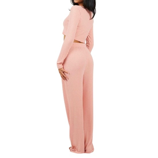 Brave Soul Geribde loungewear-set voor dames (Stoffig Roze) - Image 2