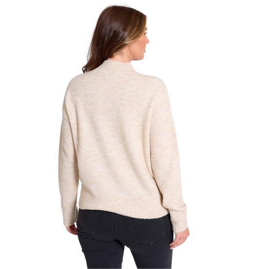 Be You Dames-trui met ronde hals en lange mouwen in parelmoer (Crème) - Image 3