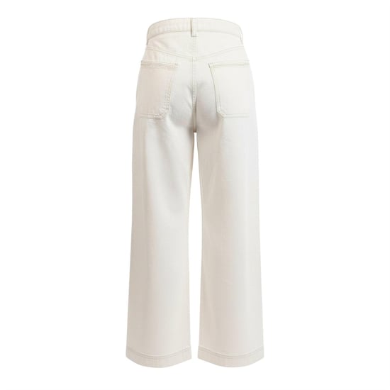 Boss Marlene-jeans i bomull med vida ben för kvinnor/damer (Naturligt) - Image 2