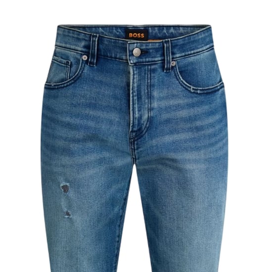 Boss Tapered jeans met 5 zakken voor heren (Marine) - Image 4