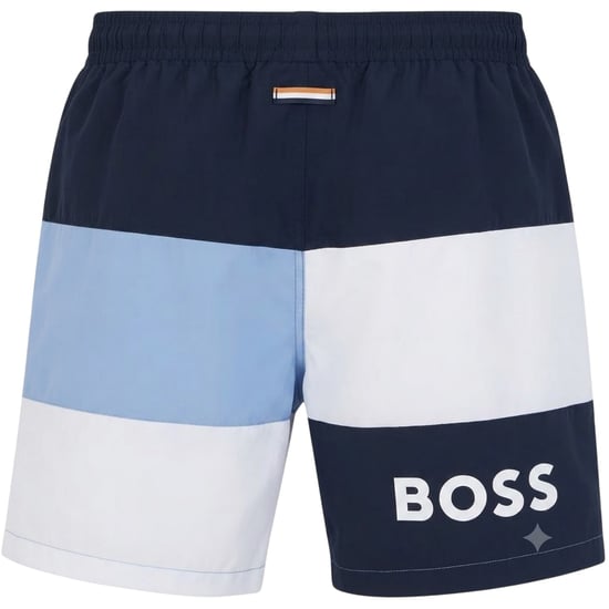 Boss Mens Colour Block Swimming Trunks (White) - Image 2