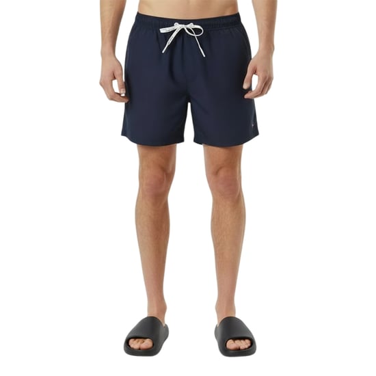 Jack Wills Mens Embroidered Logo Mid Length Swim Shorts (Navy) - Image 1