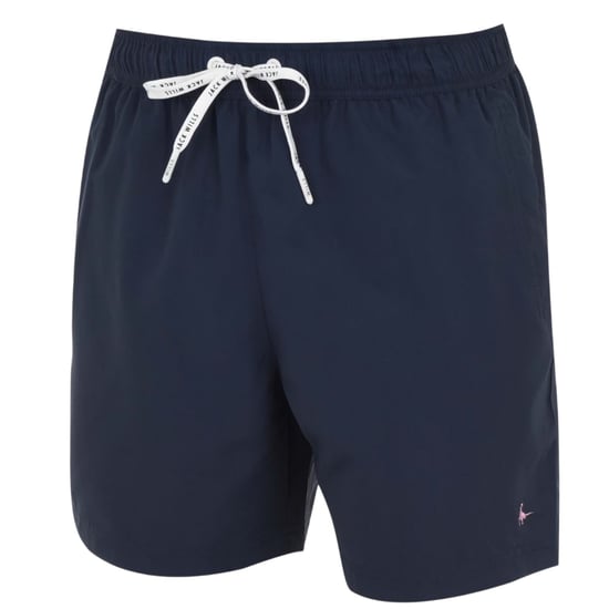 Jack Wills Mens Embroidered Logo Mid Length Swim Shorts (Navy) - Image 2