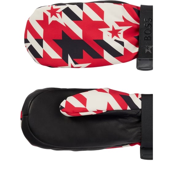 Boss Unisex skihandschoenen met pied-de-poule-patroon voor volwassenen (Rood) - Image 2