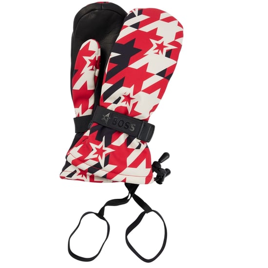 Boss Unisex skihandschoenen met pied-de-poule-patroon voor volwassenen (Rood) - Image 3