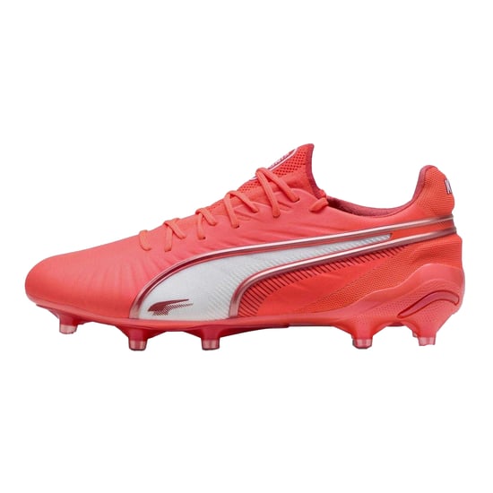 Puma Womens/Ladies King Ultimate Firm Ground Football Boots (White/Fire Red) - Image 2
