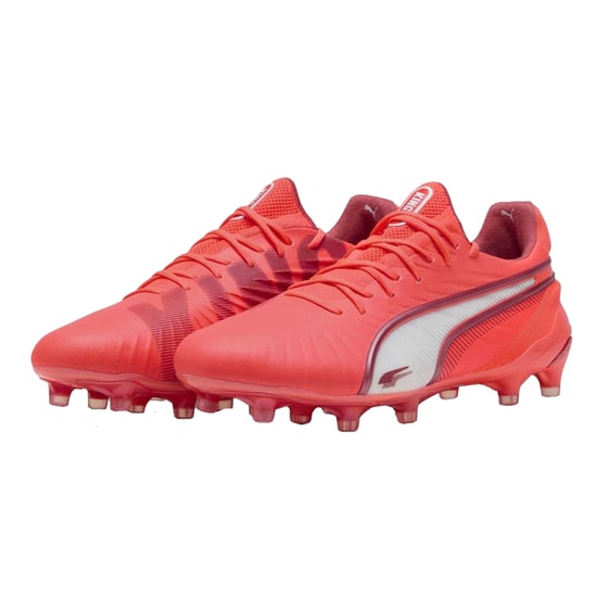 Puma Womens/Ladies King Ultimate Firm Ground Football Boots (White/Fire Red) - Image 5