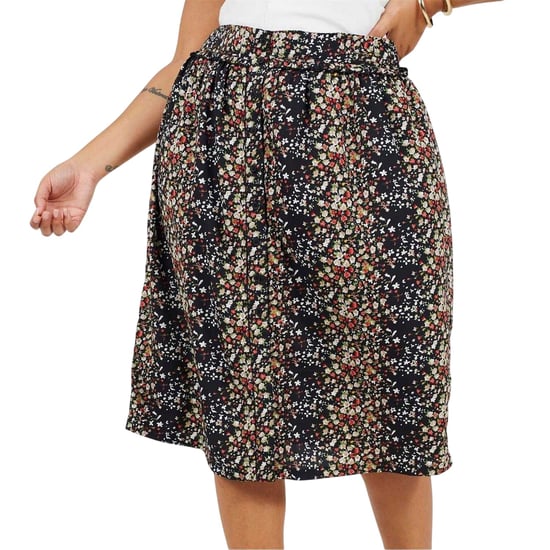 Brave Soul Midi-rok met bloemenprint en hoge taille voor dames (Zwart) - Image 2