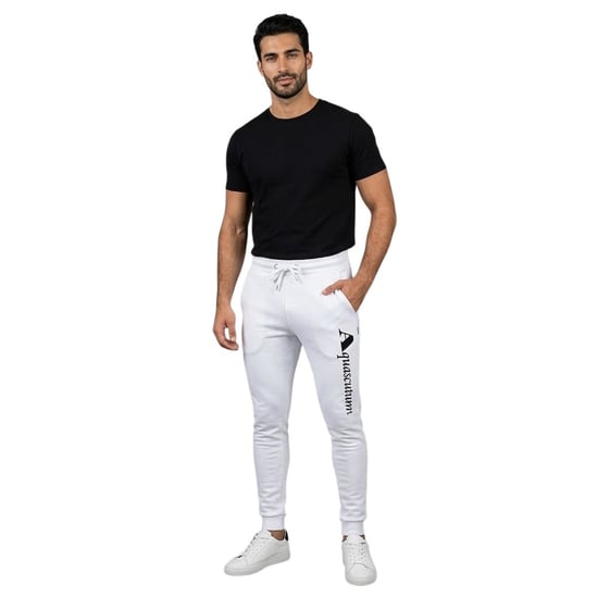 Aquascutum Mannen Vertical Logo Slim Sweatpants (Wit) - Image 3