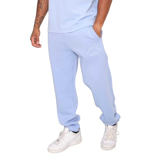 Blank Essentials Joggingbroek voor heren met gebogen logo (Blauw) - Image 1