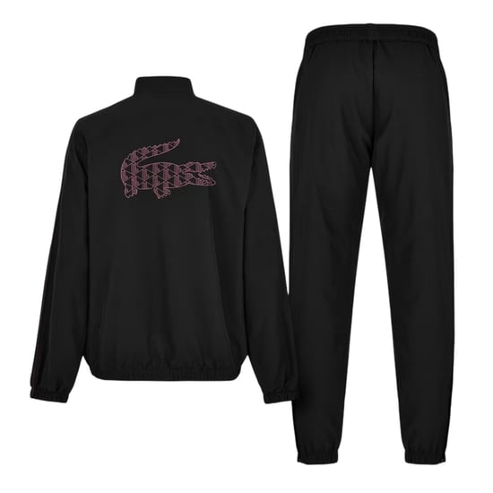 Lacoste Trainingspak met trechterhals en logo voor heren (Zwart/Espresso) - Image 2