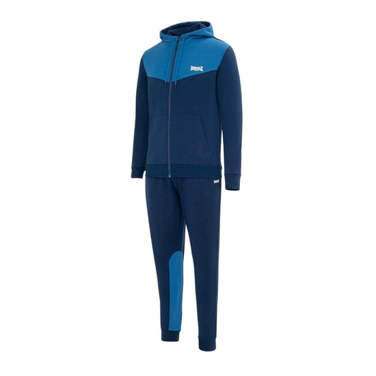 Lonsdale Tweekleurig trainingspak van katoenmix voor heren (Marine, Royaal Blauw) - Image 3